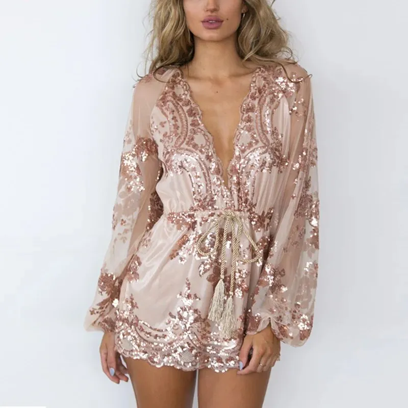 Mesh Boho Short Playsuit
