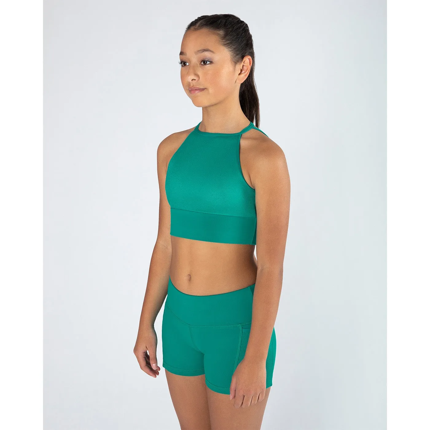 Mesh Fusion Tora Crop Top - Vibrant Green