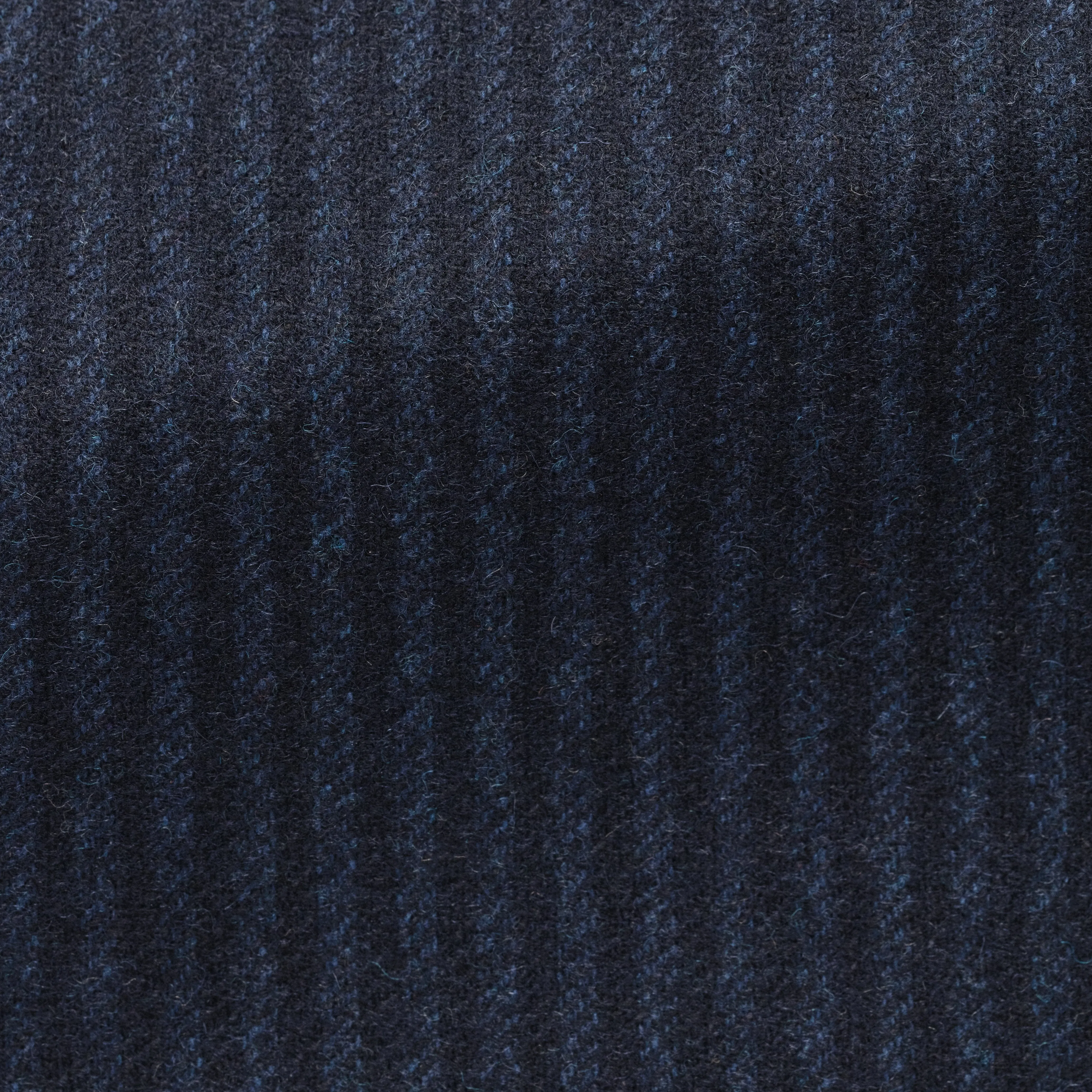 Milior Dark Blue Stretch Merino Wool & Cashmere Blend with Subtle Stripe