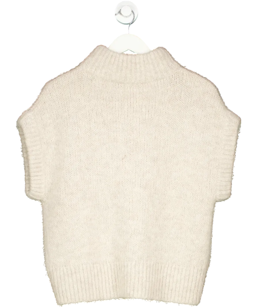Mint Velvet Beige Wool Blend Sleeveless Top UK S