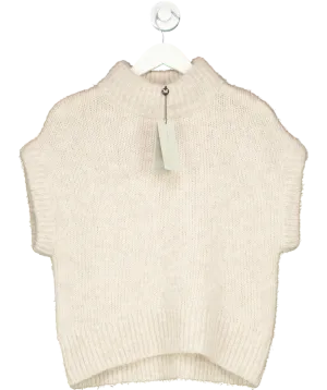 Mint Velvet Beige Wool Blend Sleeveless Top UK S