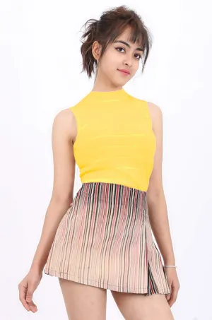 MISS PINKI Madelyn sleeveless knitwear top - yellow - high neck knitwear - Petite