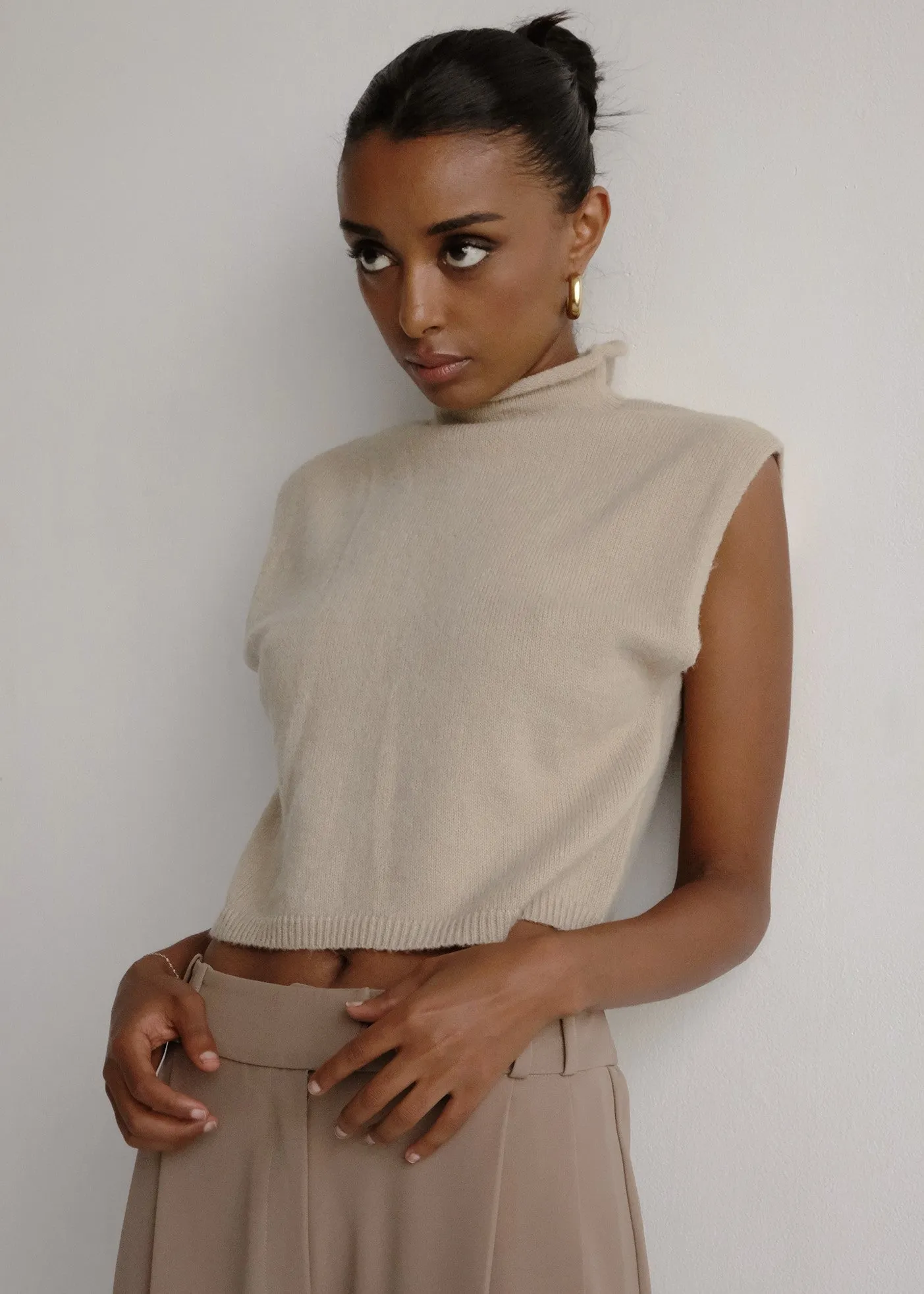 Mock Neck Knit Sweater