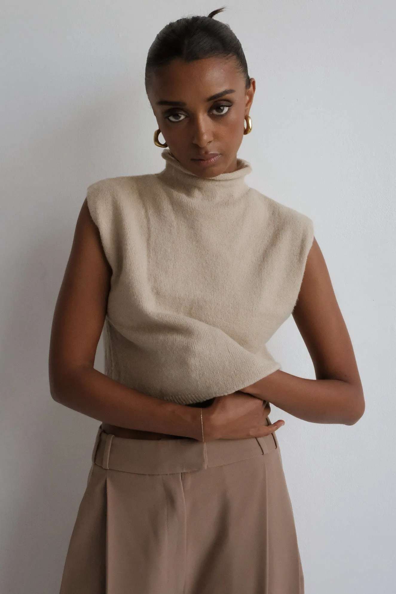 Mock Neck Knit Sweater
