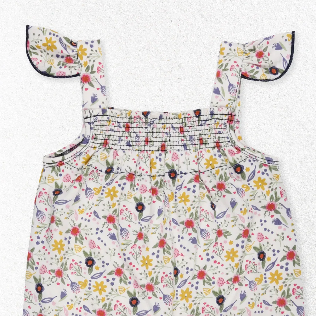 Multicoloured Floral Print Romper