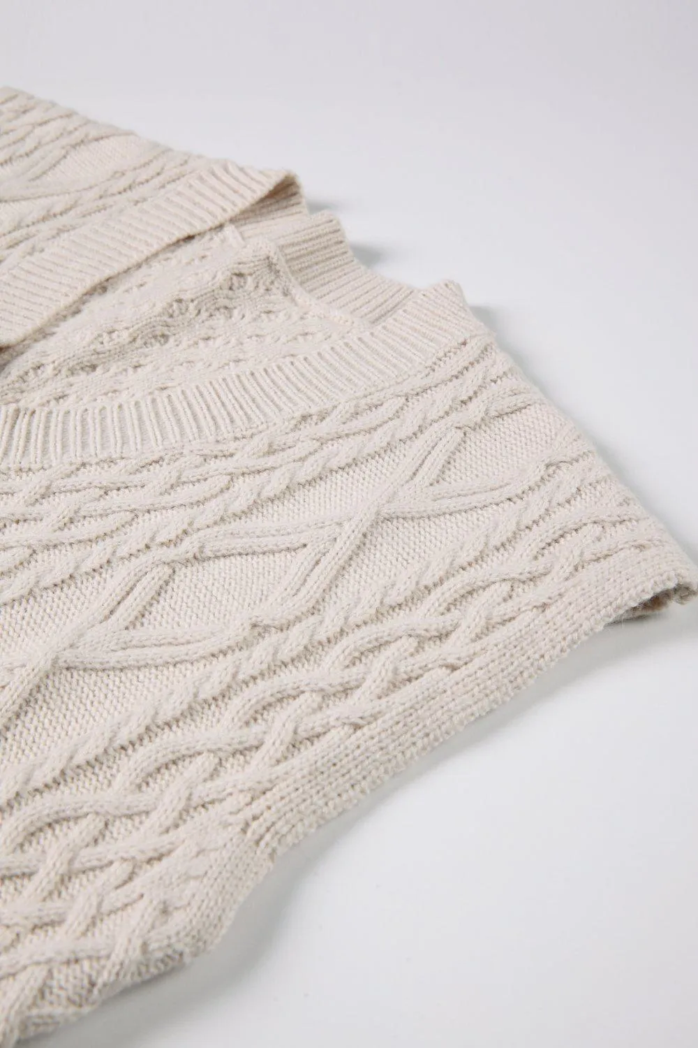 Nancy Cable Knit Vest - Beige