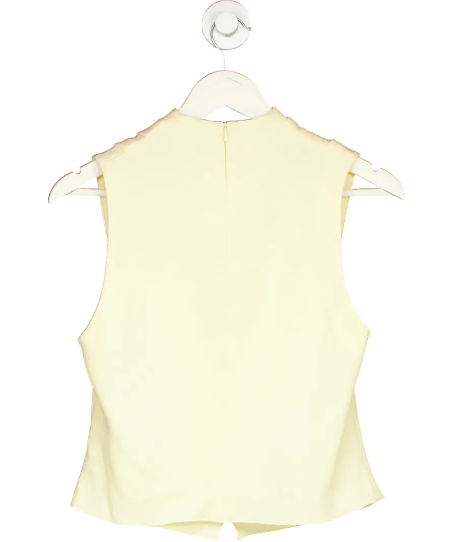 Nanushka Cream Difya Sleeveless High Neck Top UK S