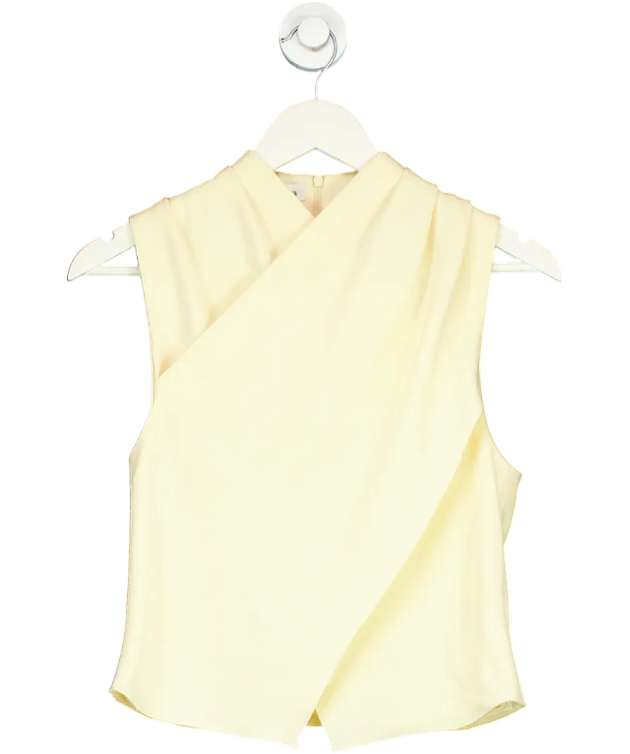 Nanushka Cream Difya Sleeveless High Neck Top UK S