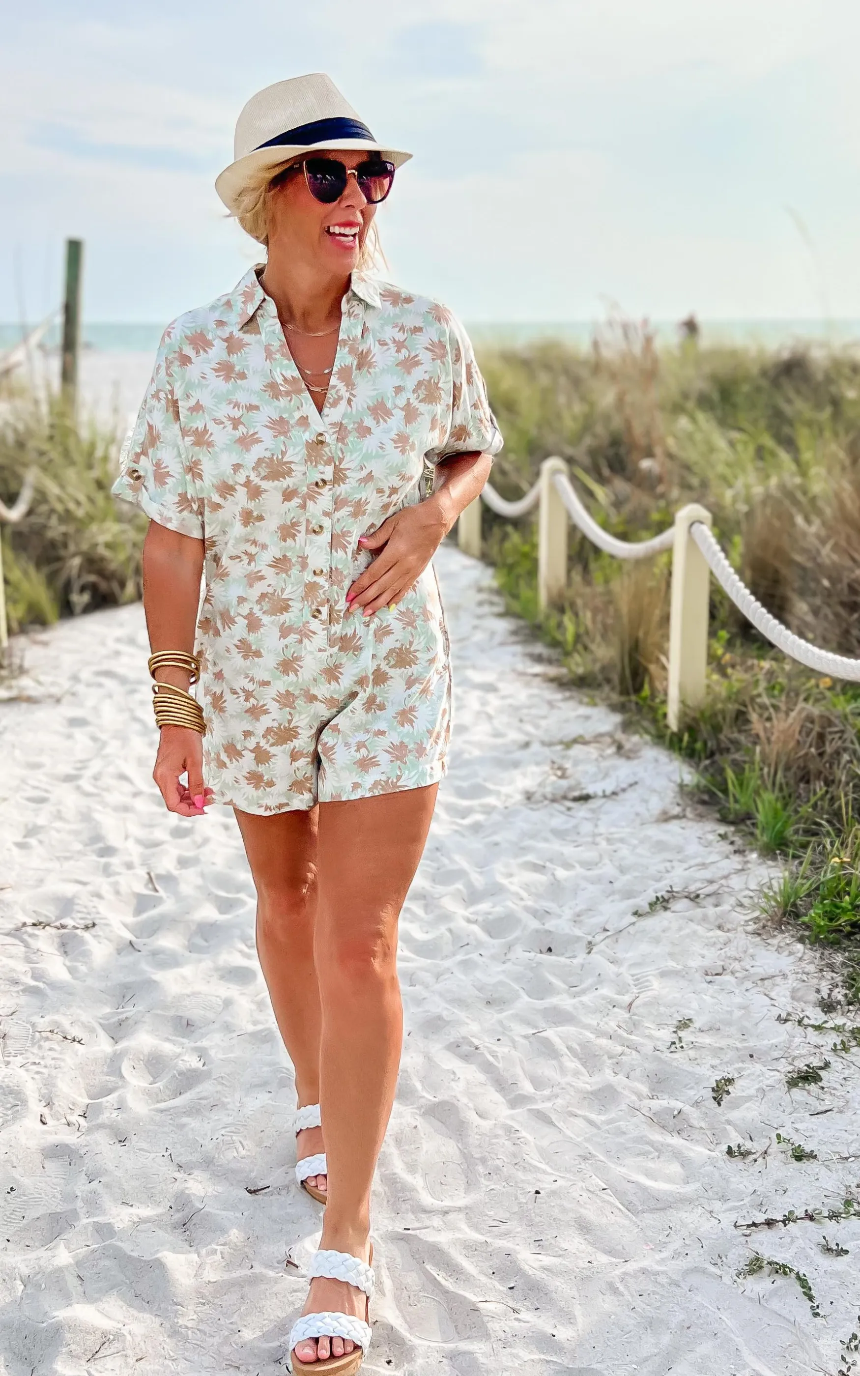 New Adventures Button Down Short Romper | FINAL SALE**