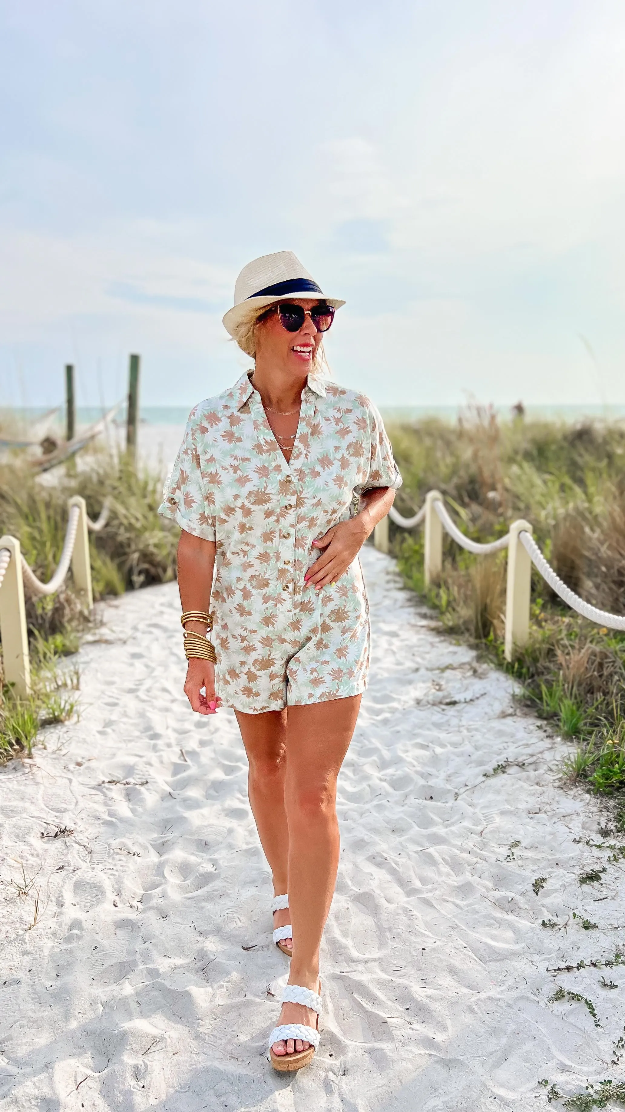 New Adventures Button Down Short Romper | FINAL SALE**