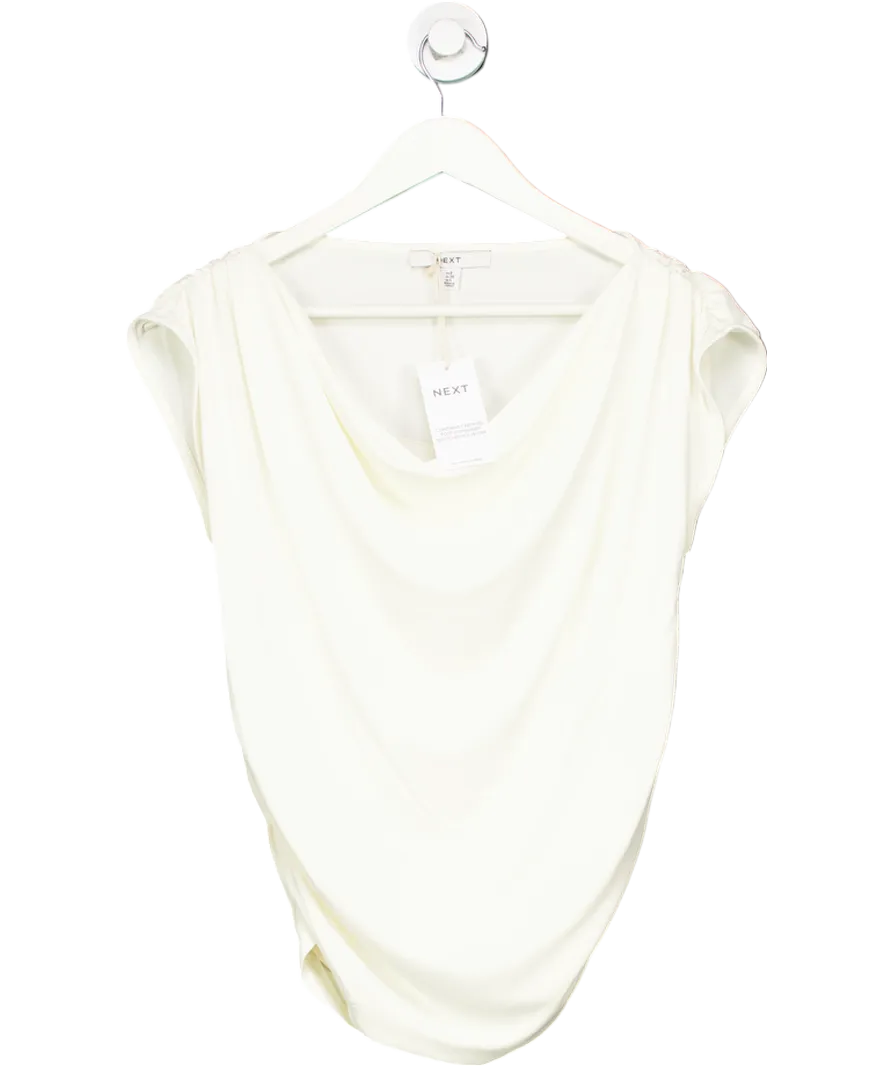 Next Cream Sleeveless Drape Top UK 8