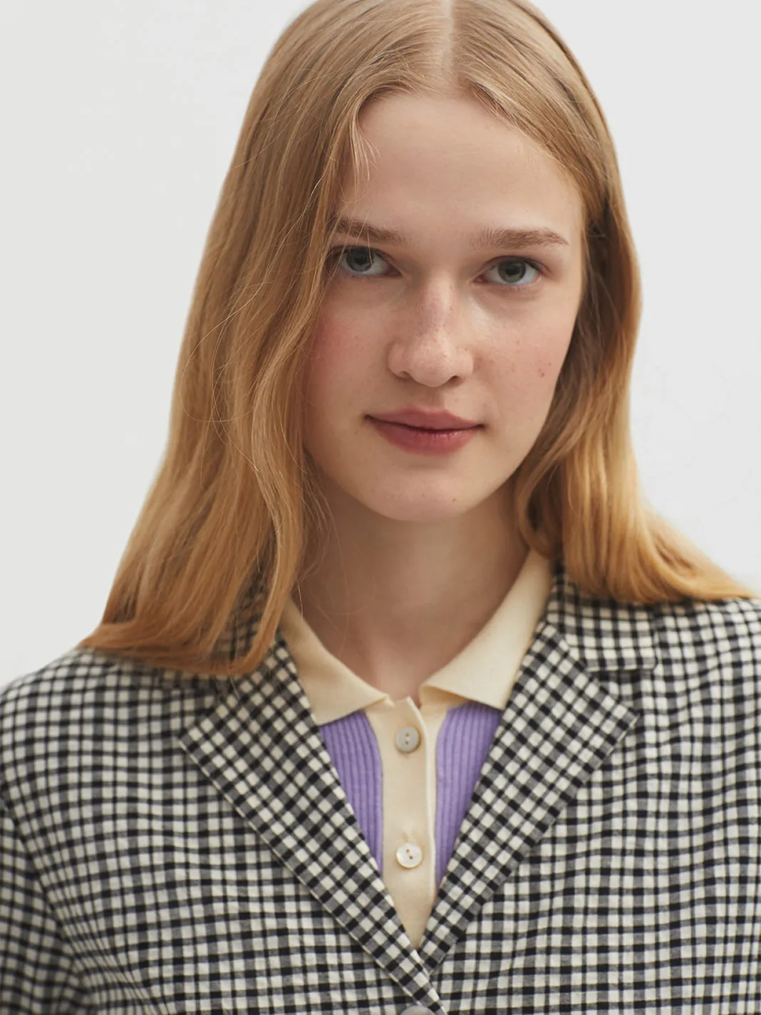 Nice Things Twotone Check Seersucker Blazer - Black