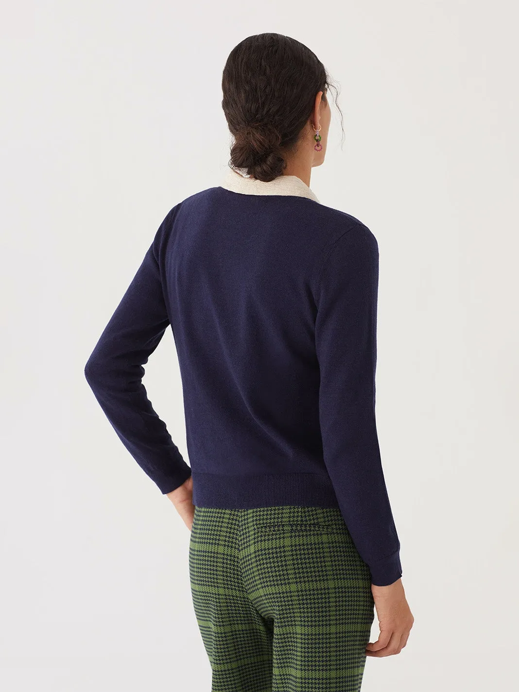 Nice things v jacket sweat crochet - Navy