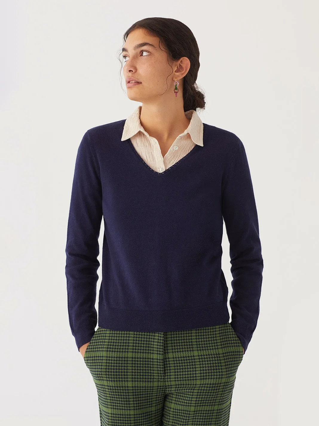 Nice things v jacket sweat crochet - Navy