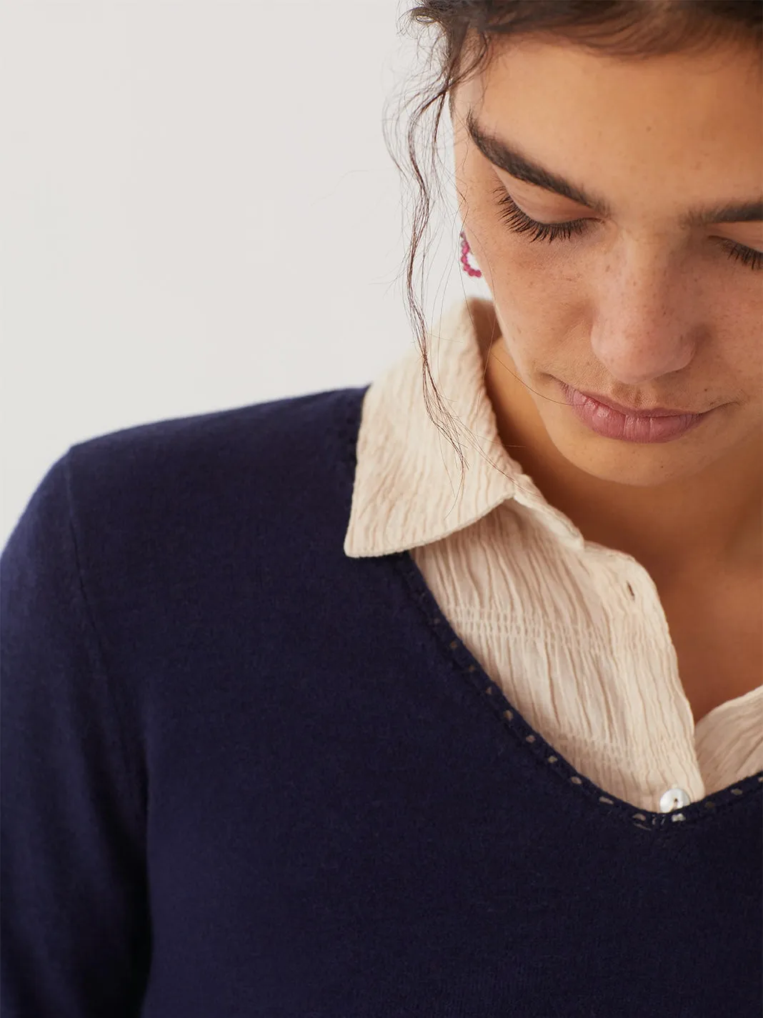 Nice things v jacket sweat crochet - Navy