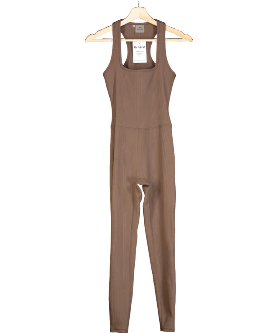 NKD Apparel Brown Ribbed Sleeveless Jumpsuit UK S
