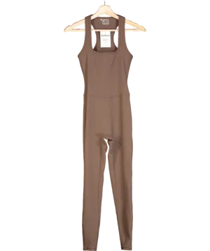 NKD Apparel Brown Ribbed Sleeveless Jumpsuit UK S