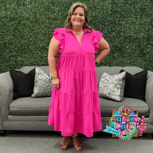 No Going Back Dress - Hot Pink