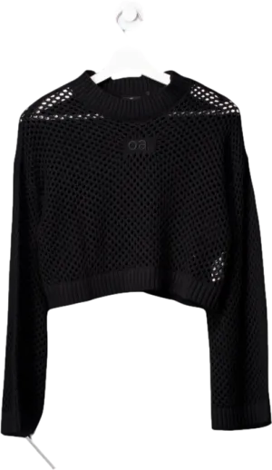 OceansApart Black Lilou Crochet Jumper UK XS