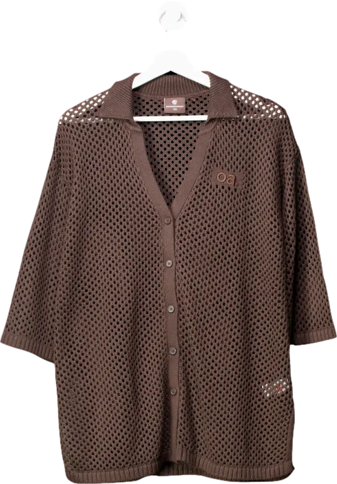OceansApart Brown Lilou Crochet Cardigan UK XS