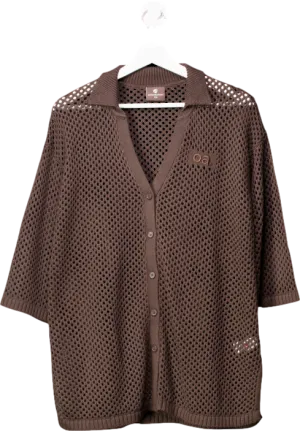 OceansApart Brown Lilou Crochet Cardigan UK XS