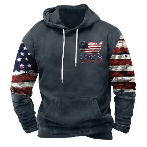 On-sale American Boys For Sweatshirts Ethnic Tops Men Men Hoodies Hoodies Flag Graphic Drawstring Large Instant access For Graphic Sweatshirts Western Vintage Men Usa Hooded Pullover Navy