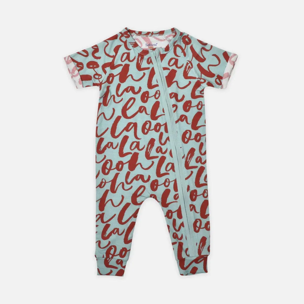Ooh La La Short-sleeved Bamboo Zipper Footie