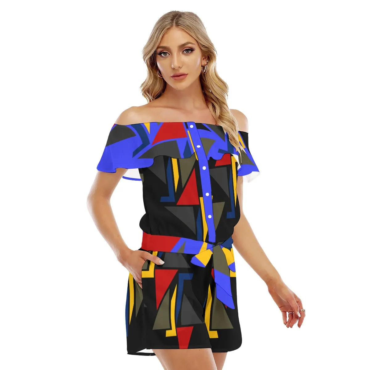 Origen Destination Women's Off-shoulder Ruffled Romper