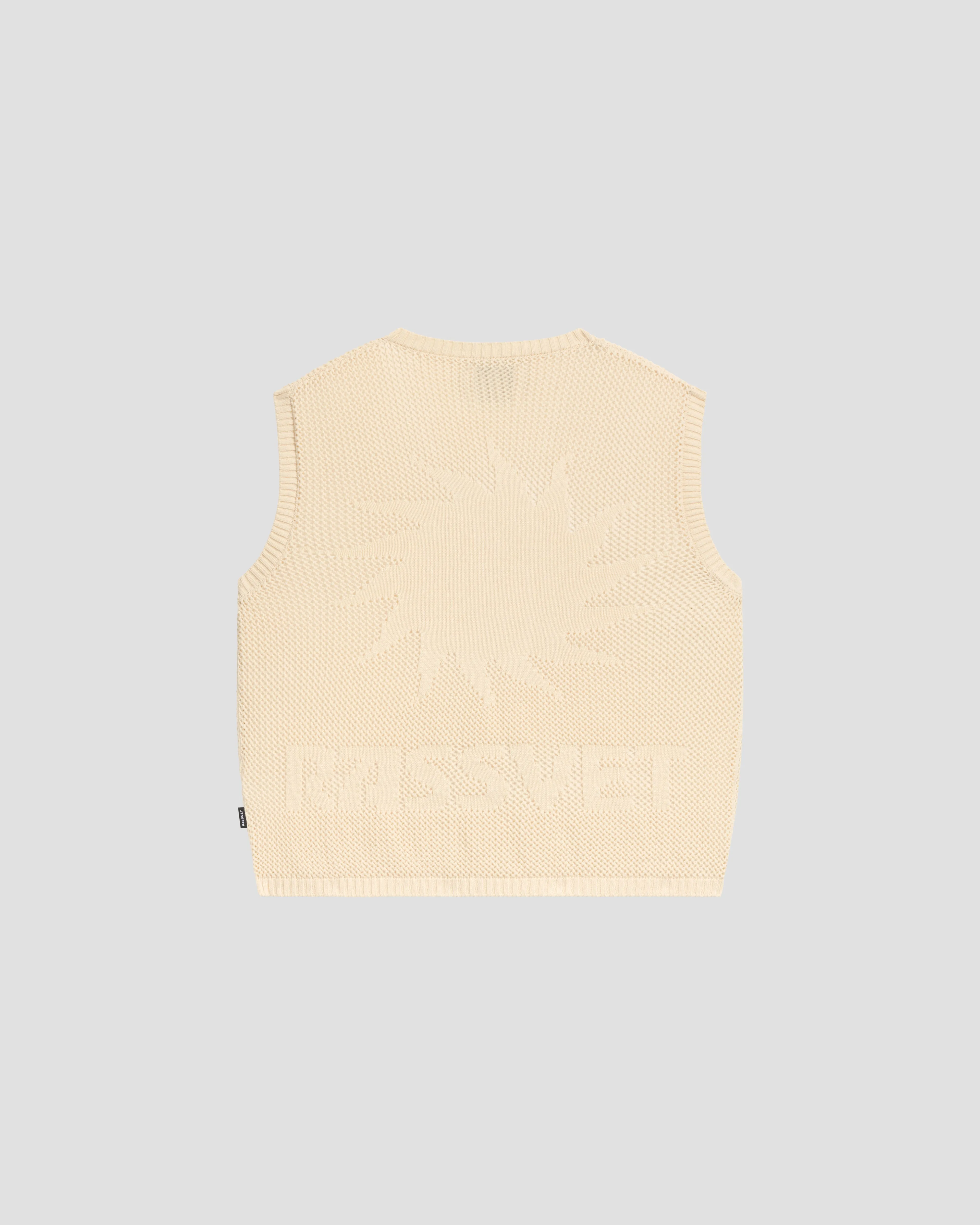 PACC16N003~LOOSE KNIT WAVE VEST - BEIGE