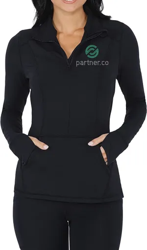 Partner.Co FUN FITNESS Collection BLING Women's Half Zip Long Sleeve Yoga Jacket