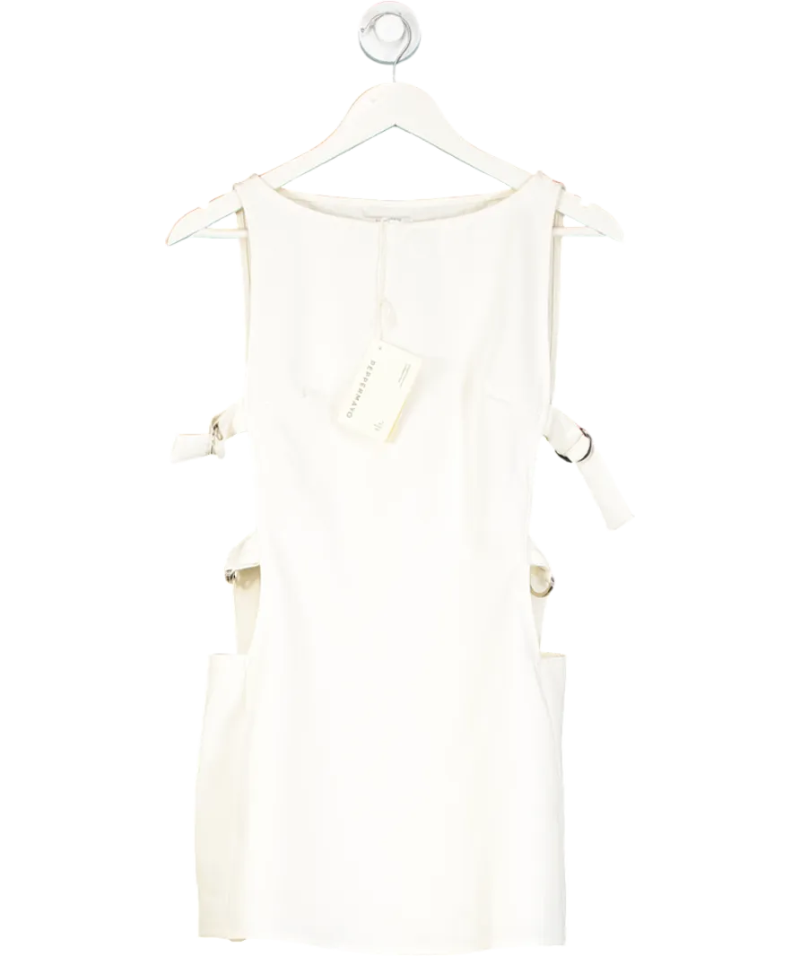 Peppermayo White Cherish You Buckle Mini Dress UK 8