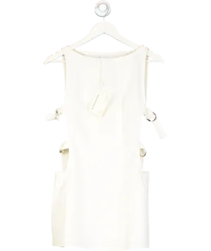 Peppermayo White Cherish You Buckle Mini Dress UK 8