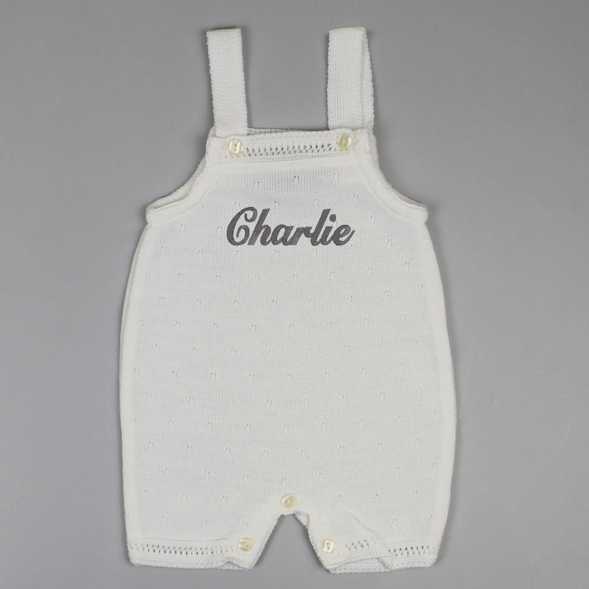 Personalised Baby Dungarees - Cream