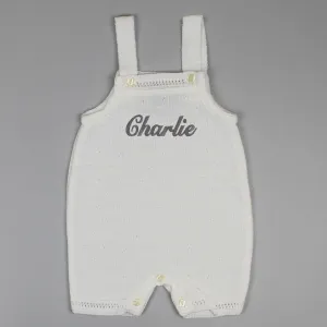 Personalised Baby Dungarees - Cream
