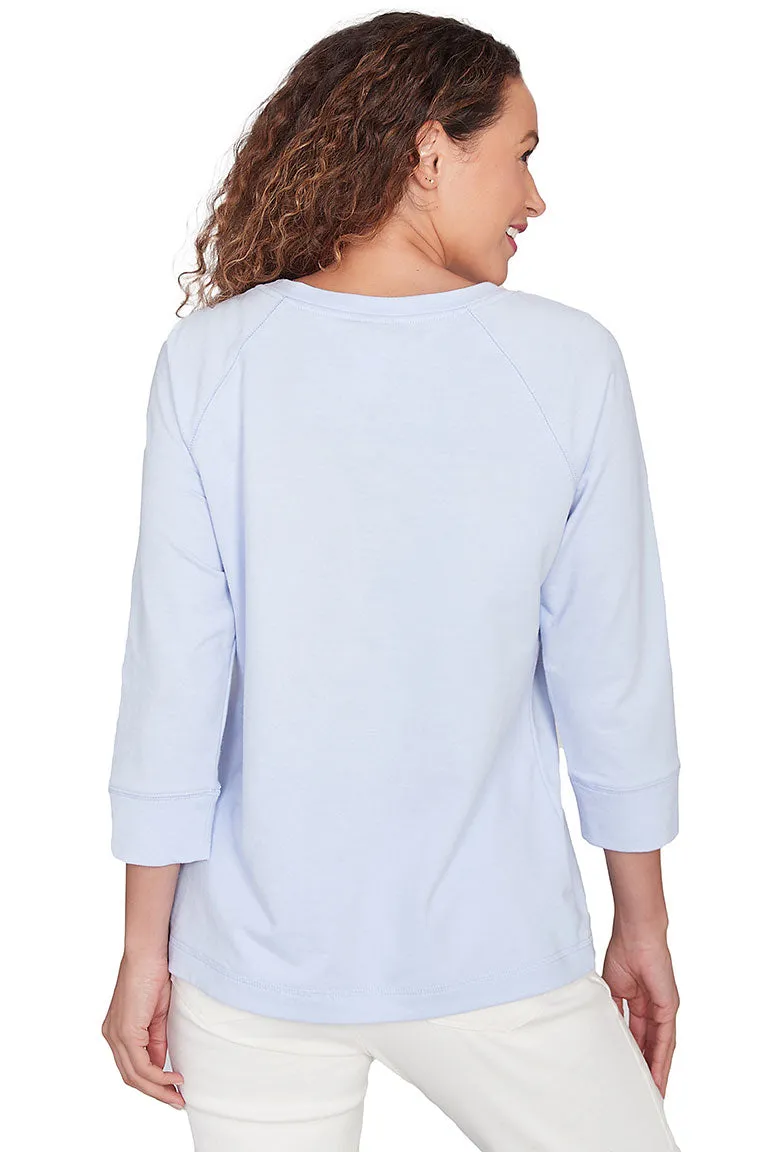 Petite Making Waves Pineapple Tulip Hem Top