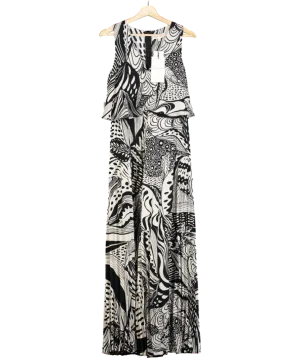 Phase Eight Black Saskia Pleated Wide Leg Jumpsuit, Black/cream UK 10