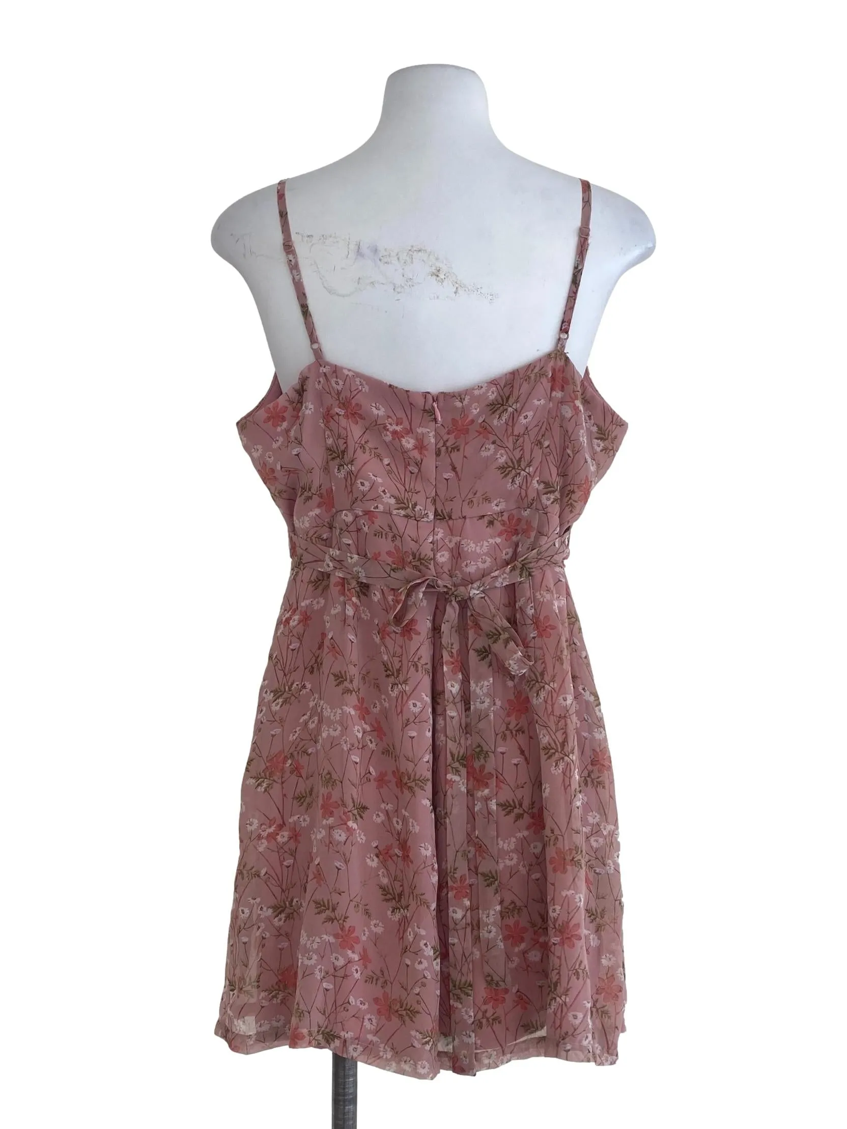 Pink Floral Wrap Romper