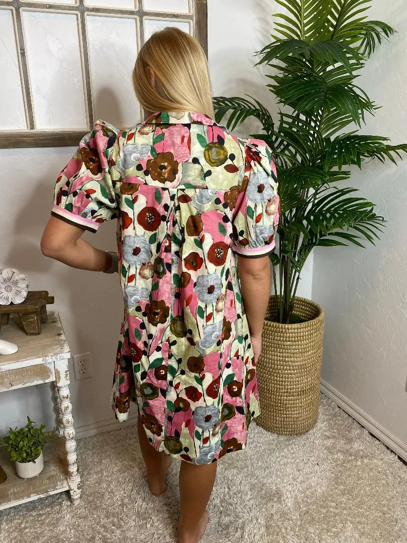 Pink Poppies Multi Floral Dress