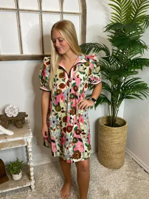 Pink Poppies Multi Floral Dress