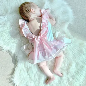 Pink Ruffle Bow Vest
