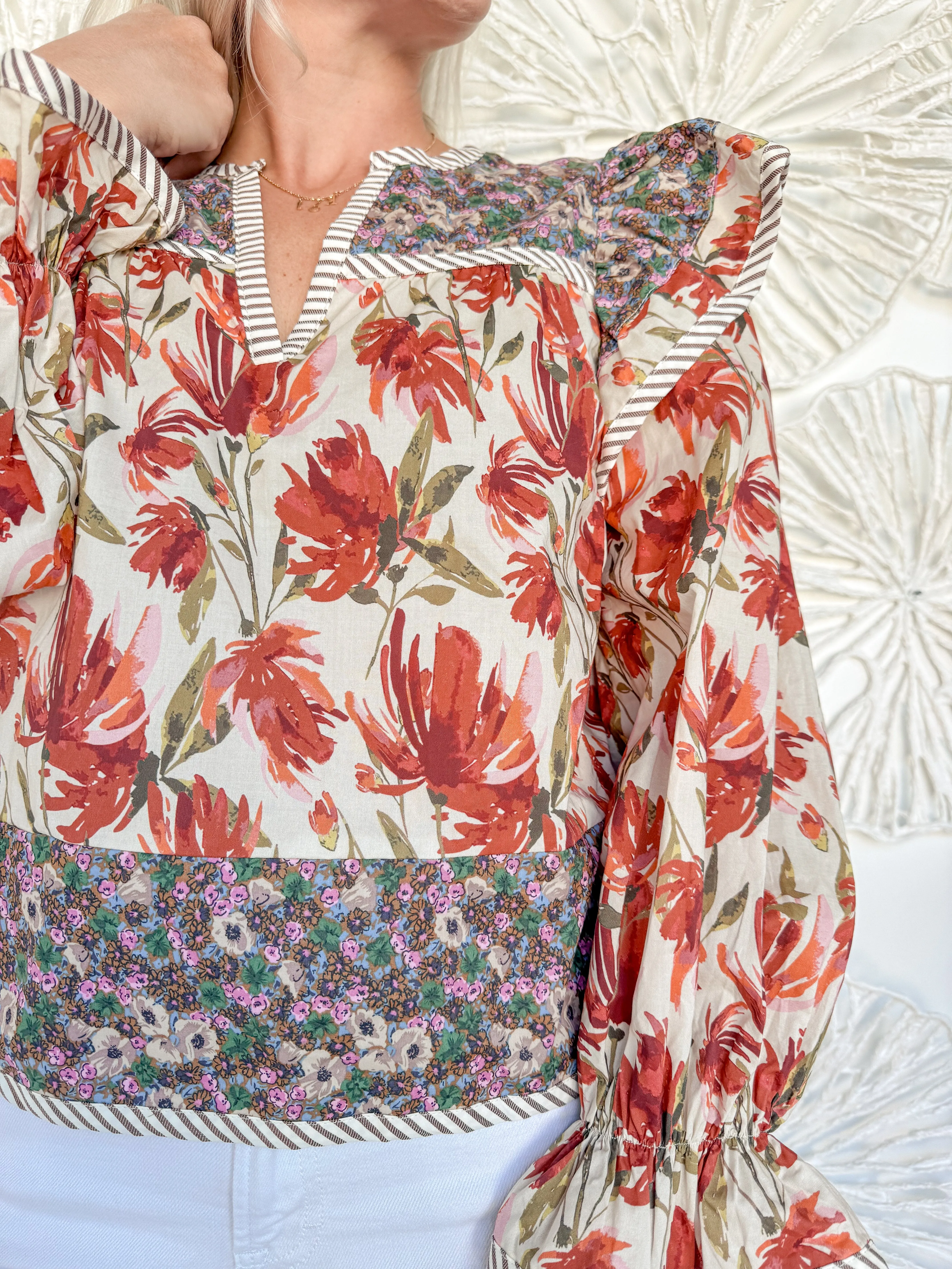 Pink/Purple Floral Print Blouse