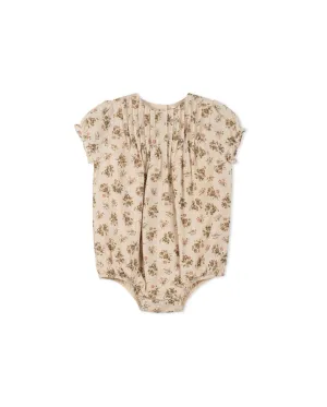 Pleated Detailed Floral Romper