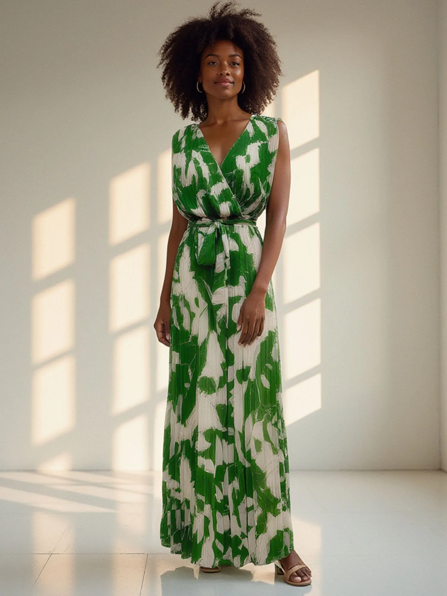 Pleated Floral Jumpsuit