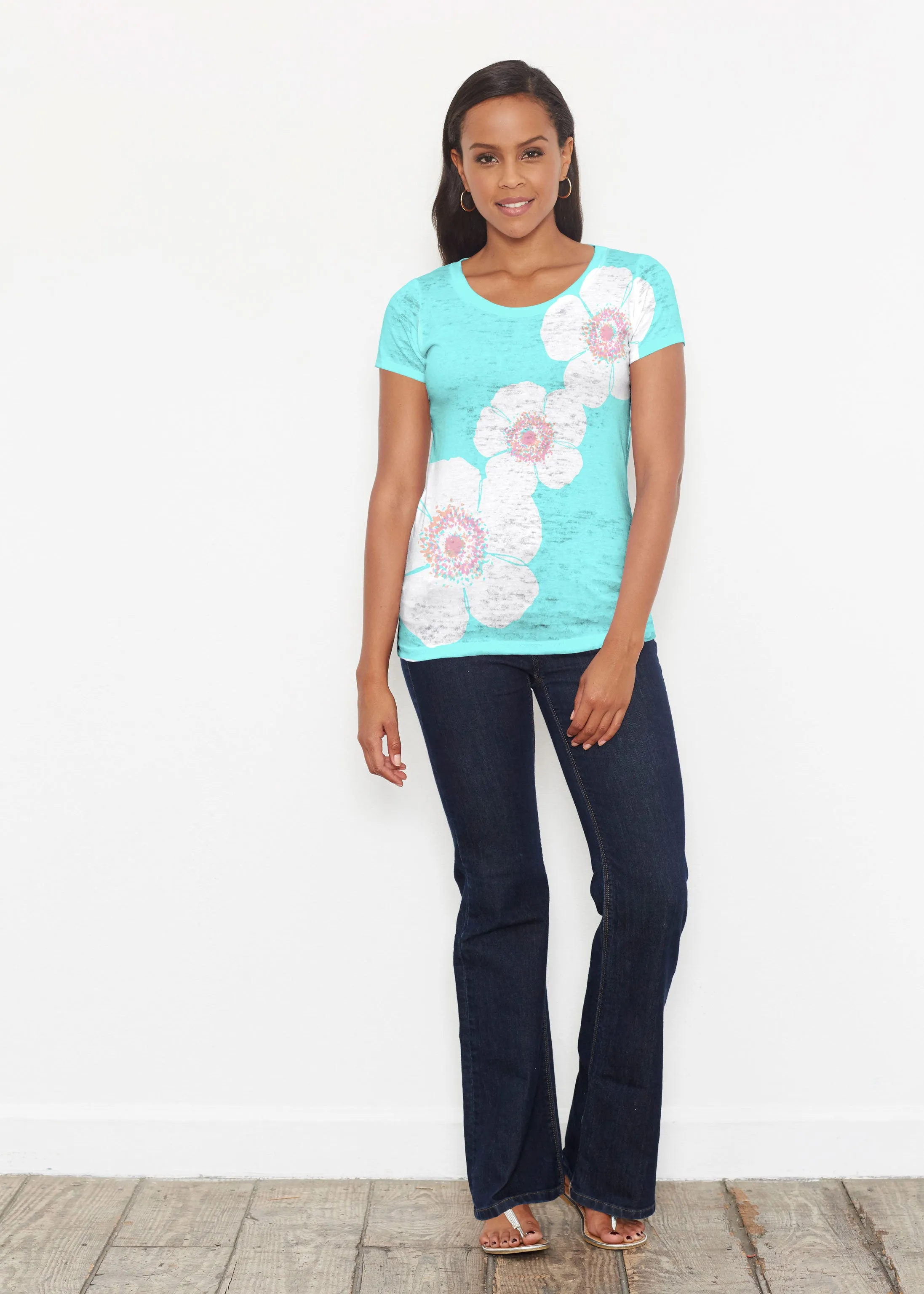 Poppy Seaglass Green (7107) ~ Signature Short Sleeve Scoop Shirt