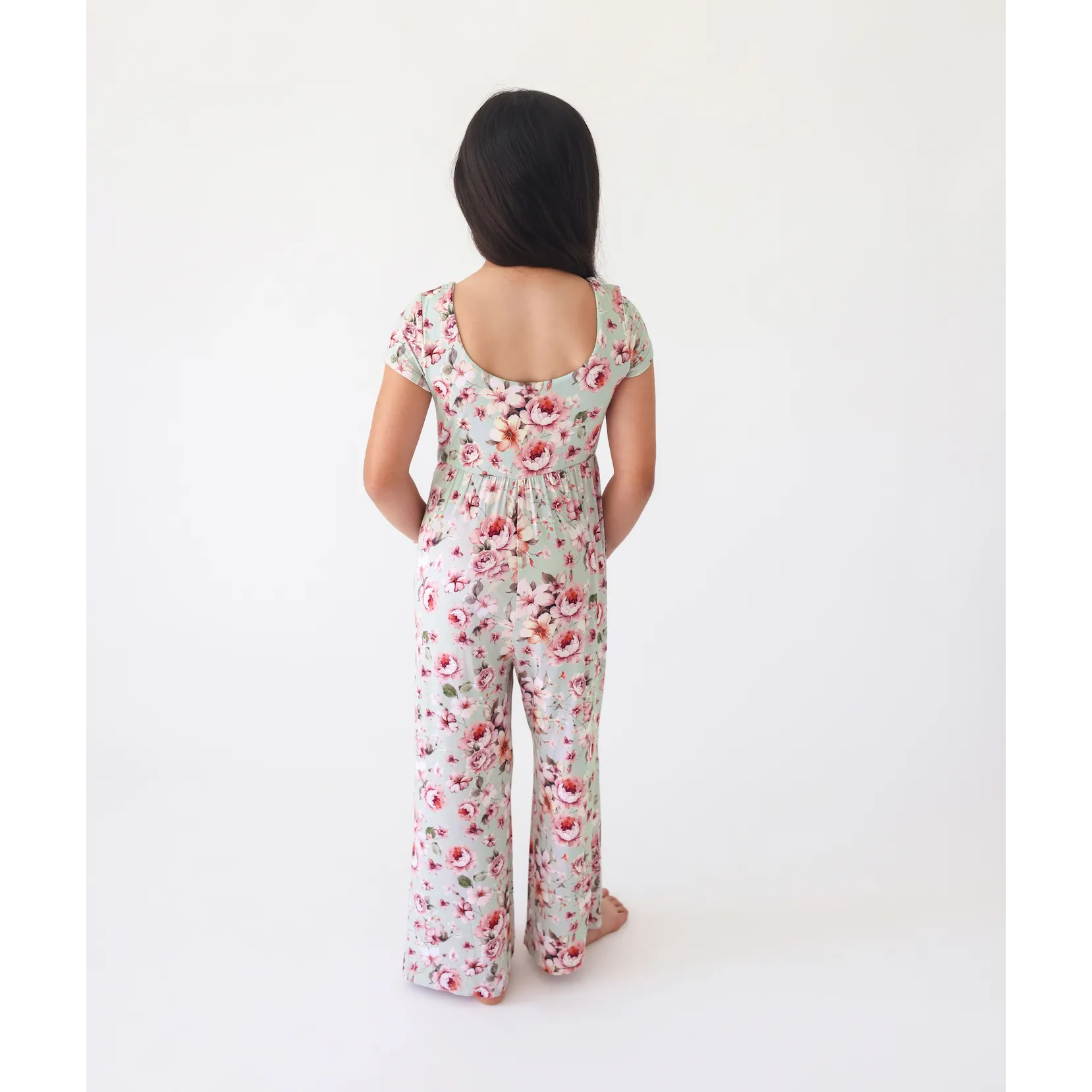 Posh Peanut Millicent Short Sleeve Scoop Back Wide Leg Jumpsuit