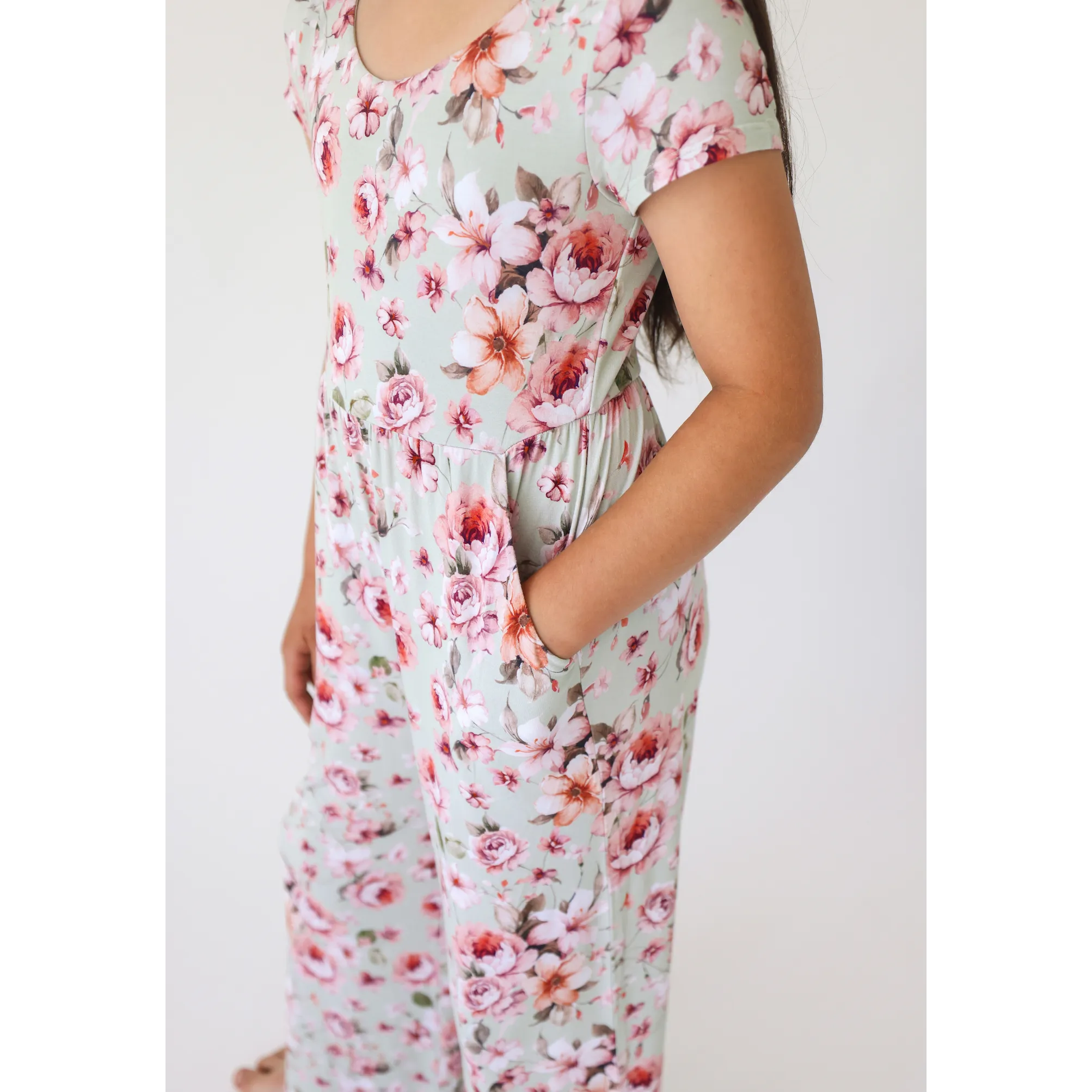 Posh Peanut Millicent Short Sleeve Scoop Back Wide Leg Jumpsuit