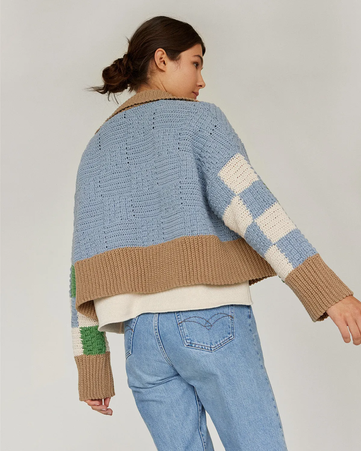 Prietema Crochet Cotton Jacket Fantasy Blue