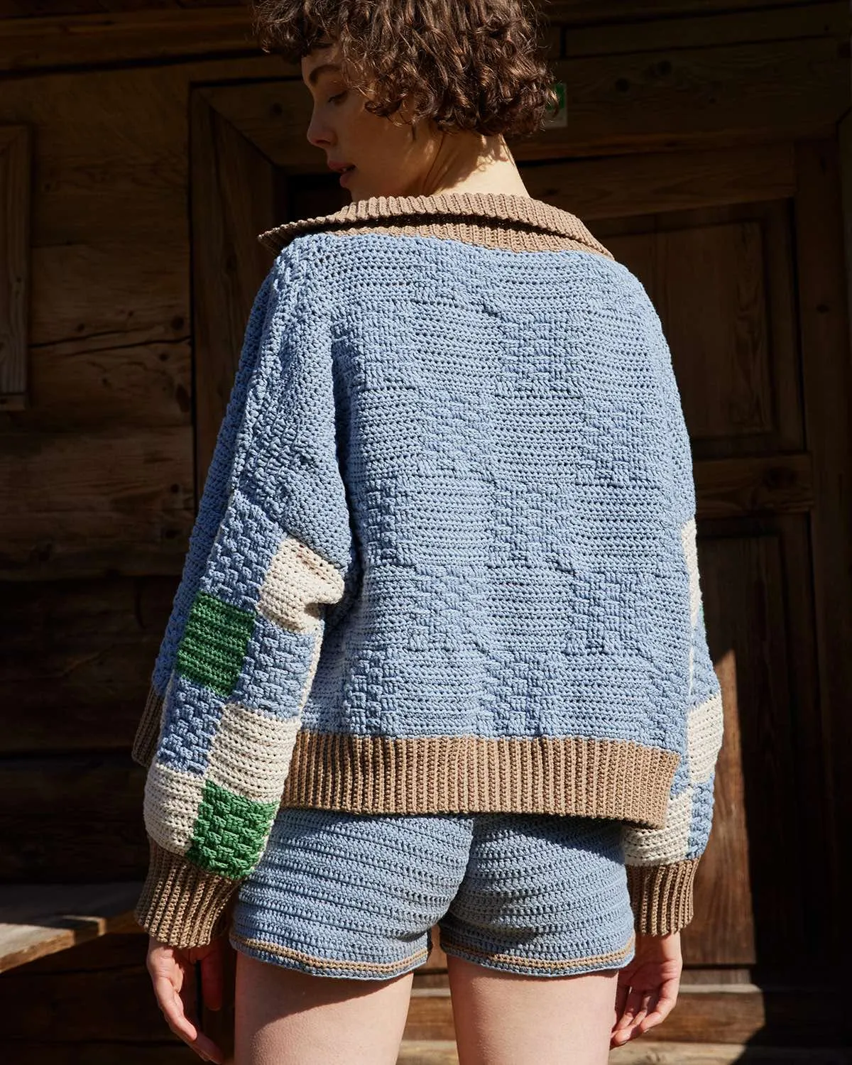 Prietema Crochet Cotton Jacket Fantasy Blue