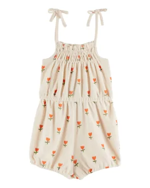 PRINTED TERRY PLAYSUIT - GRANDE TULIPE CREME