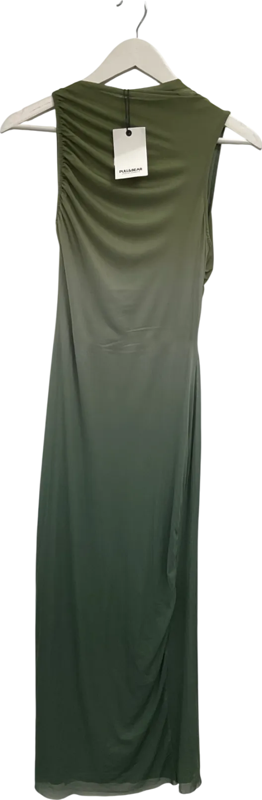 Pull&Bear Mesh Sleeveless Maxi Dress In Green Ombre UK XS
